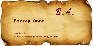 Bezzeg Anna névjegykártya